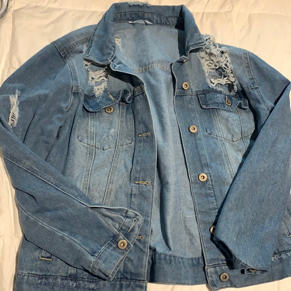 Distressed and Comfortable Denim Jean Jacket